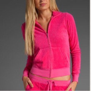 Juicy Couture Hot Pink Zip Up Hoodie Girls Size L